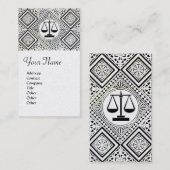 JURIDISCHE KANTOOR, ATTORNEY DAMASK-parelpapier Visitekaartje (Voorkant / Achterkant)