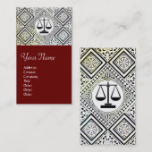 JURIDISCHE KANTOOR, ATTORNEY DAMASK red Visitekaartje (Voorkant / Achterkant)