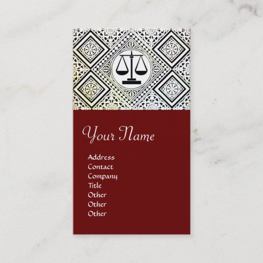 JURIDISCHE KANTOOR, ATTORNEY DAMASK red Visitekaartje (Voorkant)