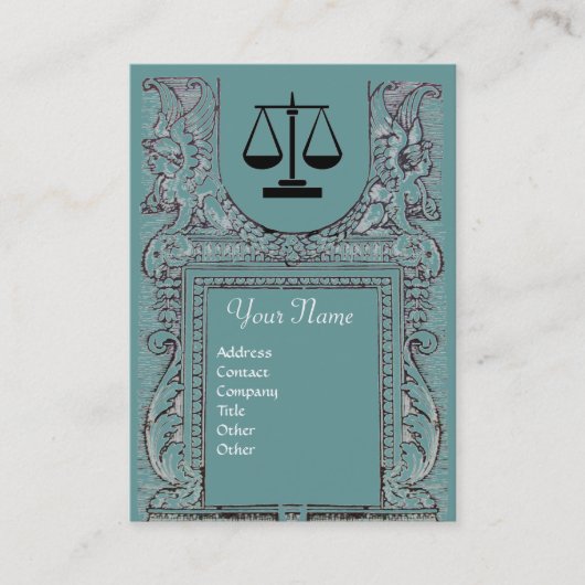 JURIDISCHE KANTOOR, ATTORNEY Monogram, blauw grijs Visitekaartje (Voorkant)