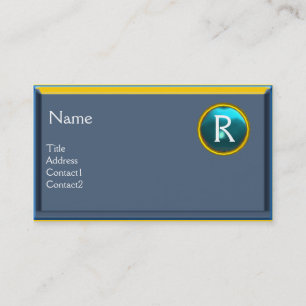 JURIDISCHE KANTOOR, ATTORNEY Monogram blauw saffie Visitekaartje