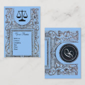 JURIDISCHE KANTOOR, ATTORNEY Monogram, blauw Visitekaartje (Voorkant / Achterkant)