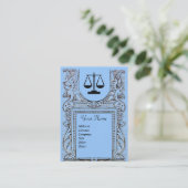 JURIDISCHE KANTOOR, ATTORNEY Monogram, blauw Visitekaartje (Staand voorkant)