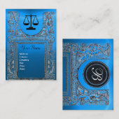 JURIDISCHE KANTOOR, ATTORNEY Monogram blauw Visitekaartje (Voorkant / Achterkant)