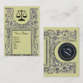 JURIDISCHE KANTOOR, ATTORNEY Monogram, geel Visitekaartje (Voorkant / Achterkant)