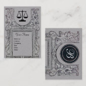 JURIDISCHE KANTOOR, ATTORNEY Monogram grijs papier Visitekaartje (Voorkant / Achterkant)
