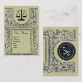 JURIDISCHE KANTOOR, ATTORNEY Monogram, groen grijs Visitekaartje (Voorkant / Achterkant)