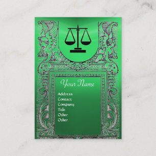 JURIDISCHE KANTOOR, ATTORNEY Monogram groen Visitekaartje