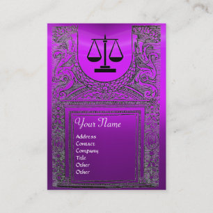 JURIDISCHE KANTOOR, ATTORNEY Monogram paars Visitekaartje
