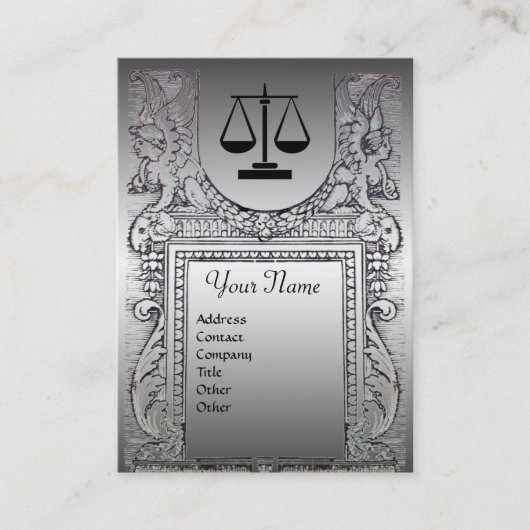 JURIDISCHE KANTOOR, ATTORNEY Monogram Platinum Eff Visitekaartje (Voorkant)