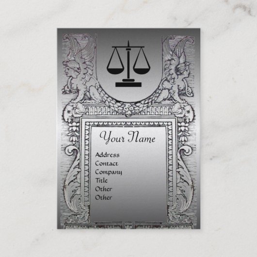 JURIDISCHE KANTOOR, ATTORNEY Monogram Platinum par Visitekaartje (Voorkant)