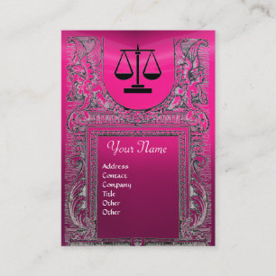 JURIDISCHE KANTOOR, ATTORNEY Monogram, roze Visitekaartje