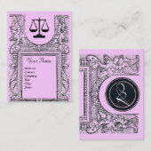 JURIDISCHE KANTOOR, ATTORNEY Monogram, roze Visitekaartje (Voorkant / Achterkant)