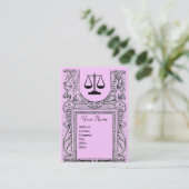 JURIDISCHE KANTOOR, ATTORNEY Monogram, roze Visitekaartje (Staand voorkant)