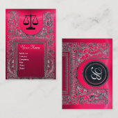 JURIDISCHE KANTOOR, ATTORNEY Monogram, roze Visitekaartje (Voorkant / Achterkant)