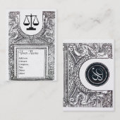 JURIDISCHE KANTOOR, ATTORNEY-monogram, zwart-wit p Visitekaartje (Voorkant / Achterkant)