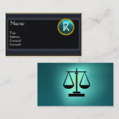 JURIDISCHE KANTOOR, ATTORNEY Monogram zwarte blauw Visitekaartje (Voorkant / Achterkant)