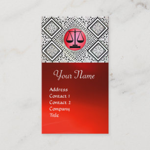 JURIDISCHE KANTOOR, ATTORNEY RED BLACK WHITE DAMAS VISITEKAARTJE