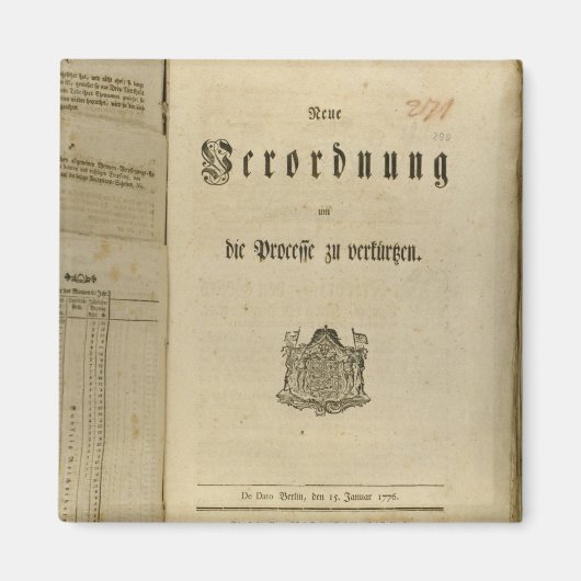 Juridische procedure van 1776 magneet (Voorkant)