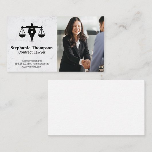 Juridische rechtspraak Pen Logo | handelsovereenko Visitekaartje (Voorkant / Achterkant)