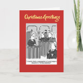 Juridische rechtszaal Cartoon met QR Code Christma Feestdagen Kaart (Voorkant)