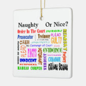 Juridische term kerstversiering keramisch ornament (Links)