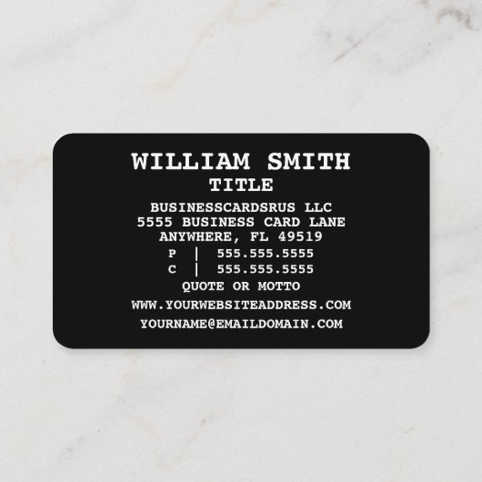 Juridische Woorden Visitekaartje van de advocaat (Achterkant)