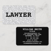 Juridische Woorden Visitekaartje van de advocaat (Voorkant / Achterkant)