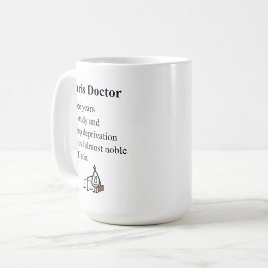 Juris Doctor, een grappig Afstuderen van de rechte Koffiemok (Voorkant links)