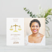 Juris Doctor Law School Foto JD LLD Afstuderen Kaart (Staand voorkant)