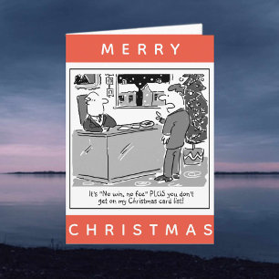Jurist advocaat en cliënt Cartoon Kerstmis Kaart