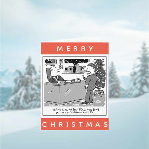 Jurist advocaat en cliënt Cartoon Kerstmis Kaart