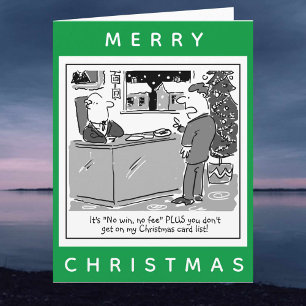 Jurist advocaat en cliënt Cartoon Kerstmis Kaart