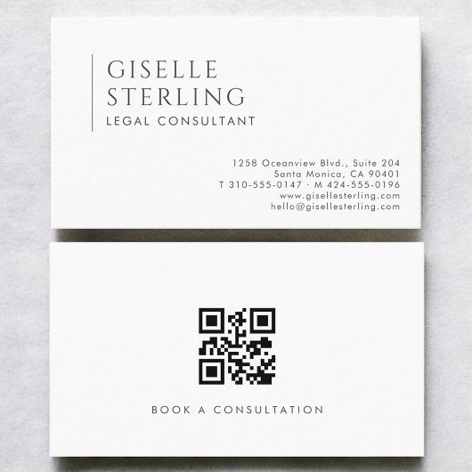 Jurist Consultant Moderne Professionele QR-code Visitekaartje