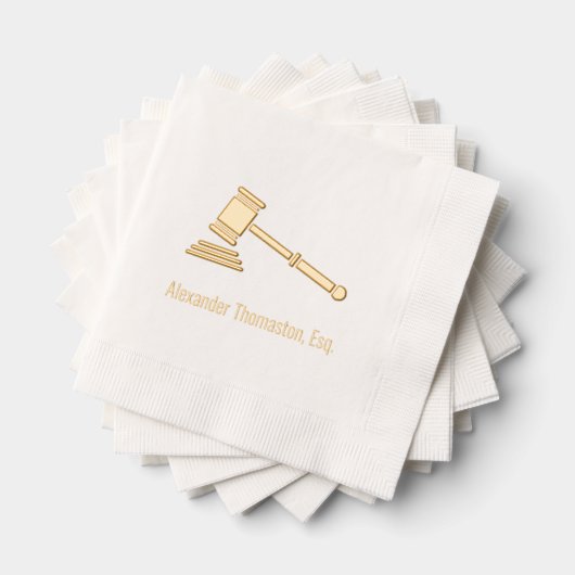 Jurist Juridisch Rechter Gavel Law Professionele n Folie Servetten (Insitu (Gestapeld))