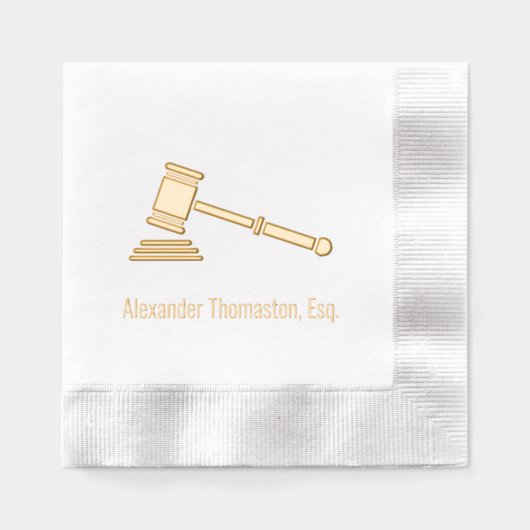 Jurist Juridisch Rechter Gavel Law Professionele n Folie Servetten (Voorkant)