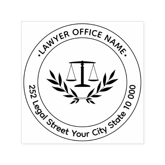 Jurist Juridische Schalen van Justitie aangepaste  Zelfinktende Stempel (Design)
