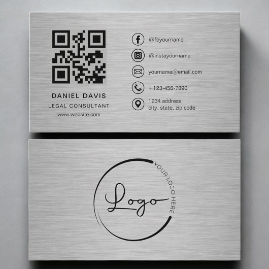 Jurist Metaal QR Code Visitekaartje