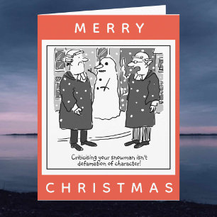 Juristen En een Sneeuwman Cartoon Kerstmis Kaart
