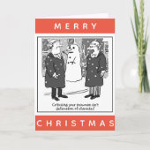 Juristen en een Snowman Cartoon Kerstmis Kaart (Voorkant)
