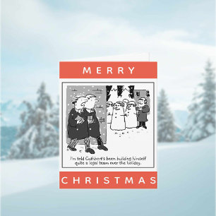 Juristen En Sneeuwmannen Cartoon Kerstmis Kaart