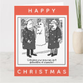 Juristen en Snowman Cartoon Happy Kerstmis Kaart (Voorkant)