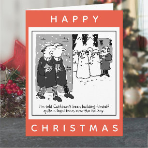 Juristen en Snowmen Cartoon Kerstmis Kaart