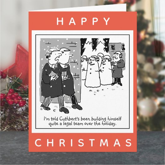 Juristen en Snowmen Cartoon Kerstmis Kaart