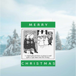 Juristen en Snowmen Cartoon Kerstmis Kaart