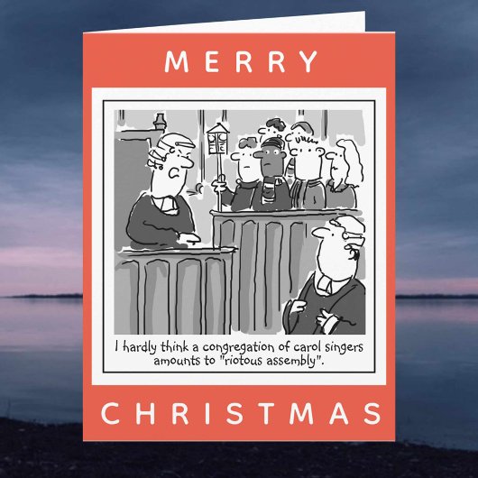 Juristen Funny Courtroom Cartoon Kerstmis Kaart