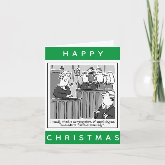 Juristen Funny Courtroom Happy Kerstmis Kaart (Voorkant)