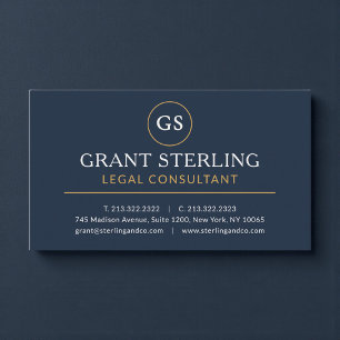 Juristisch Adviseur Navy Blauw Goud Luxe Visitekaartje
