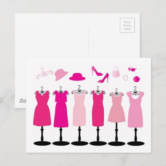 jurk-163552 PINKS-kleding voor pet kleding Briefkaart (Voorkant / Achterkant)