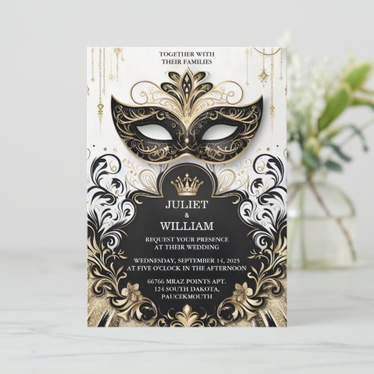 Jurk Code Prom Kostuum Maskerade Bal Bruiloft Kaart (Staand voorkant)